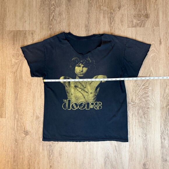 The Doors Jim Morrison Distressed Band T-Shirt Black Yellow Size M Vintage Cut - Picture 3 of 4